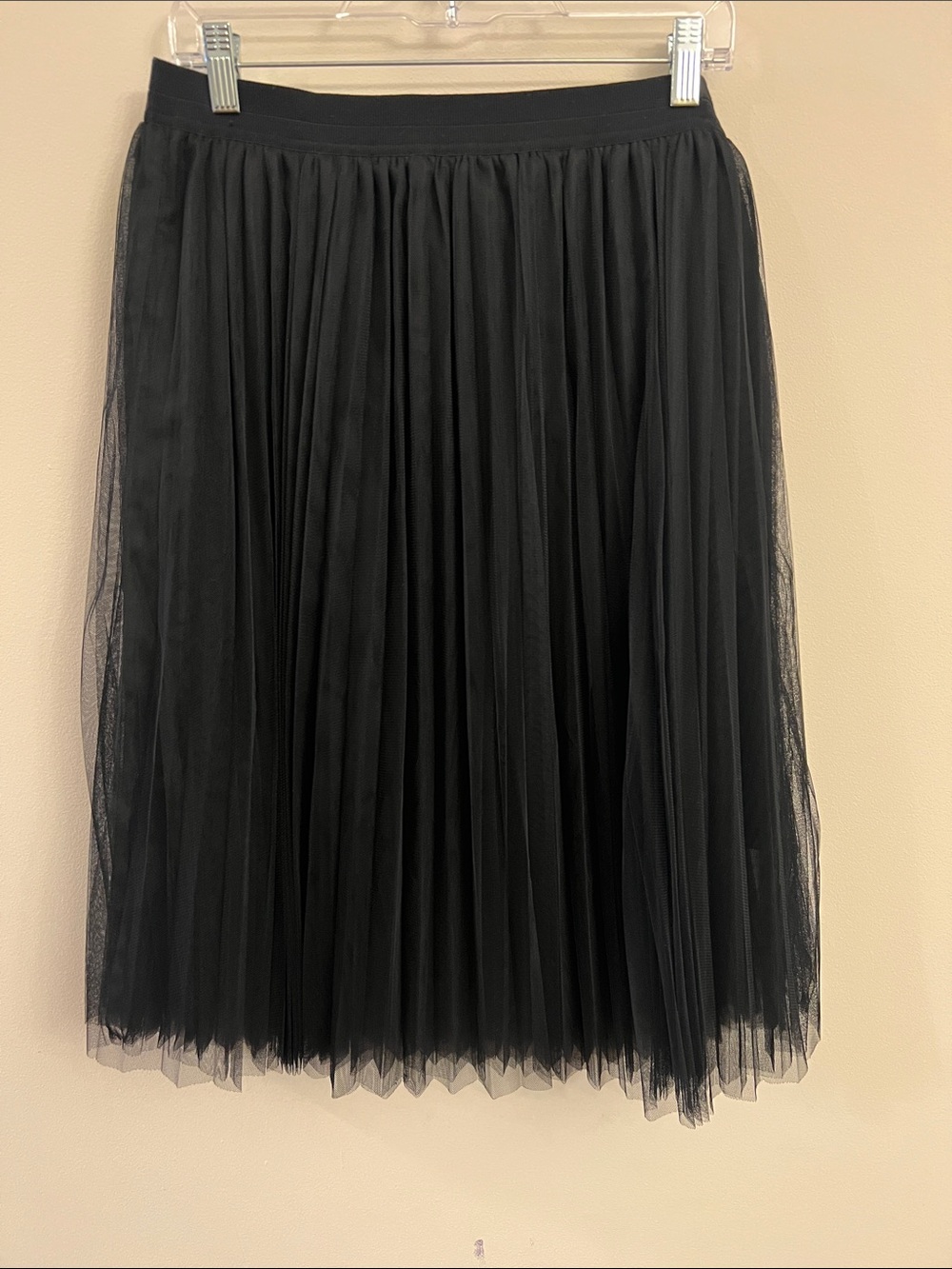 Sam Edelman Black Pleated Tulle Midi Skirt - Picture 2 of 9